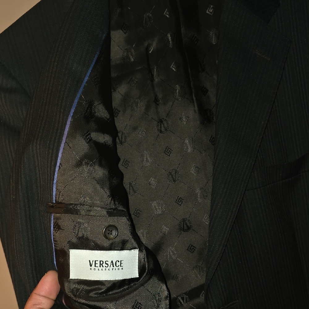 Versace Dark Brown Sport Coat And Pants Classic Elegance